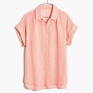Madewell Central Shirt in Pink Gingham (NEW)